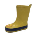 Botas de lluvia de goma de león amarillo con mango para niños